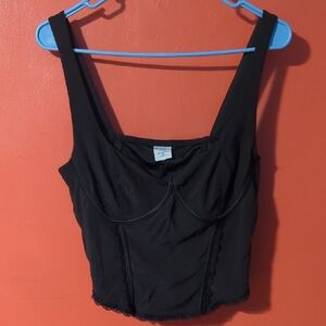 Black Crop Tank Top